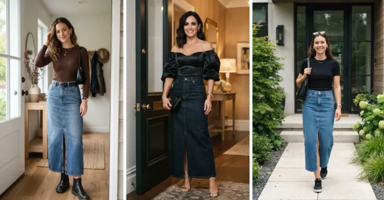 25 Long Denim Skirt Outfits That Make Everyday Style Look Effortless 10 25 Long Denim Skirt Outfits That Make Everyday Style Look Effortless
