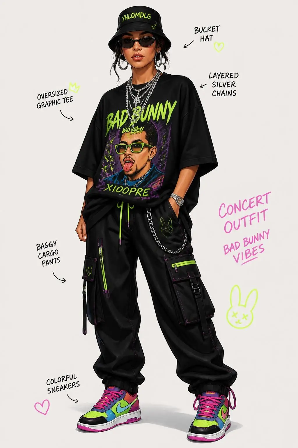 16 Bad Bunny Concert Outfit Ideas for an Effortlessly Chic Look 8 bad bunny concert outfit ideas 799