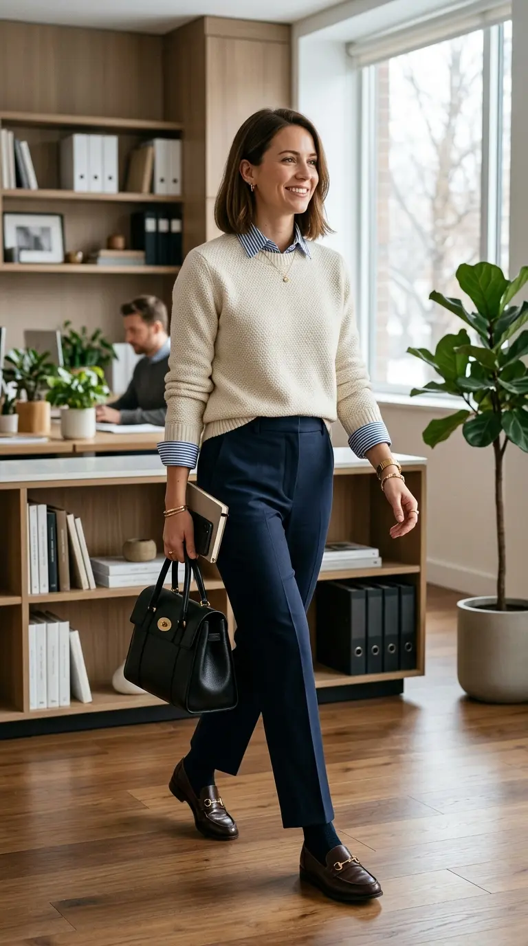 chic winter work outfits 296