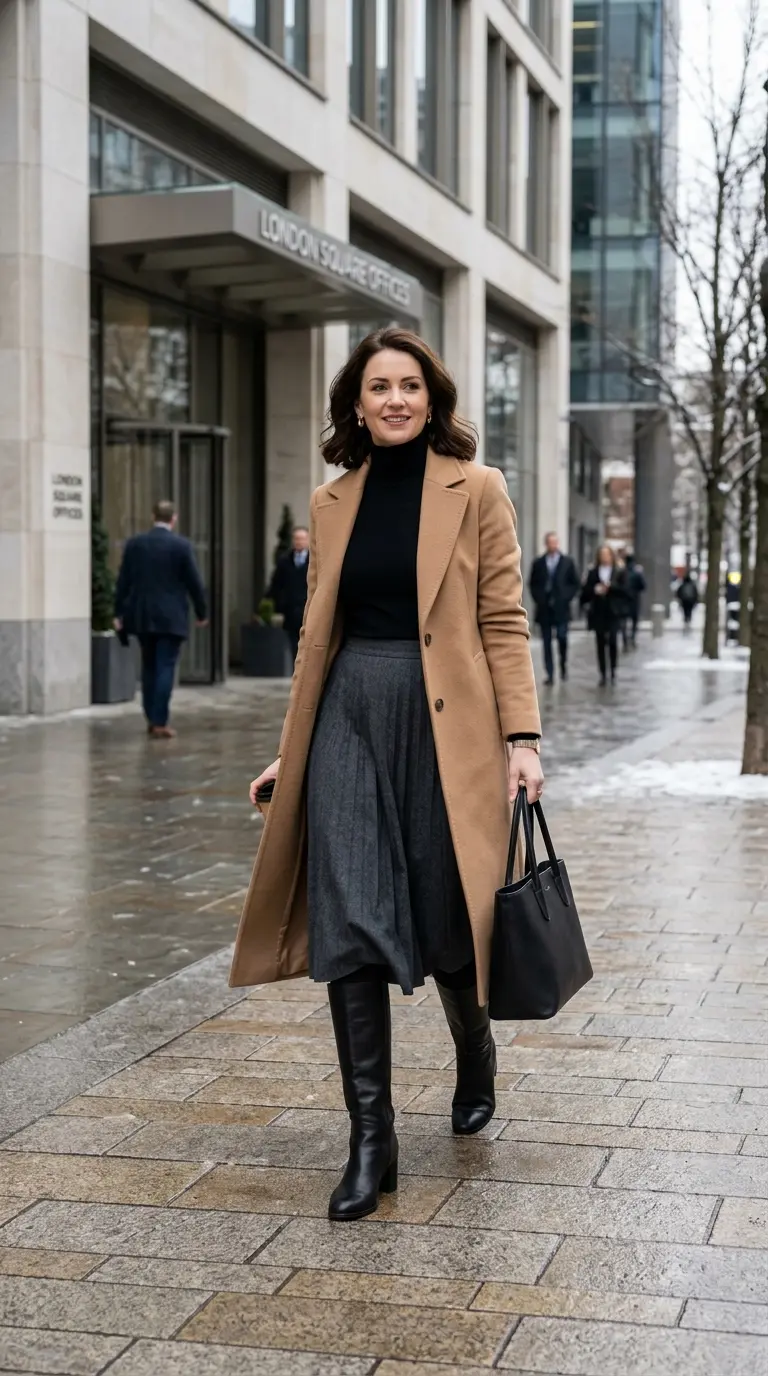 chic winter work outfits 297