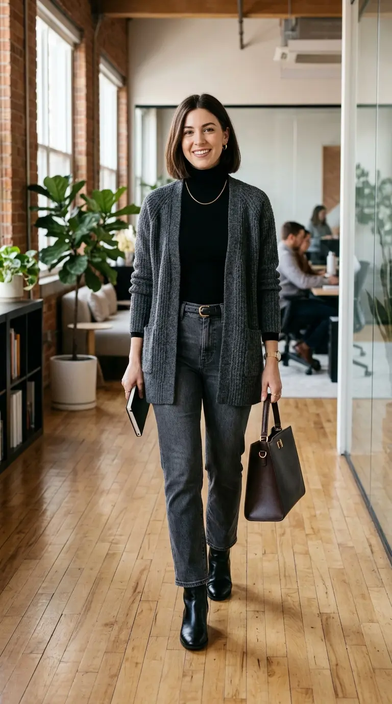 chic winter work outfits 299