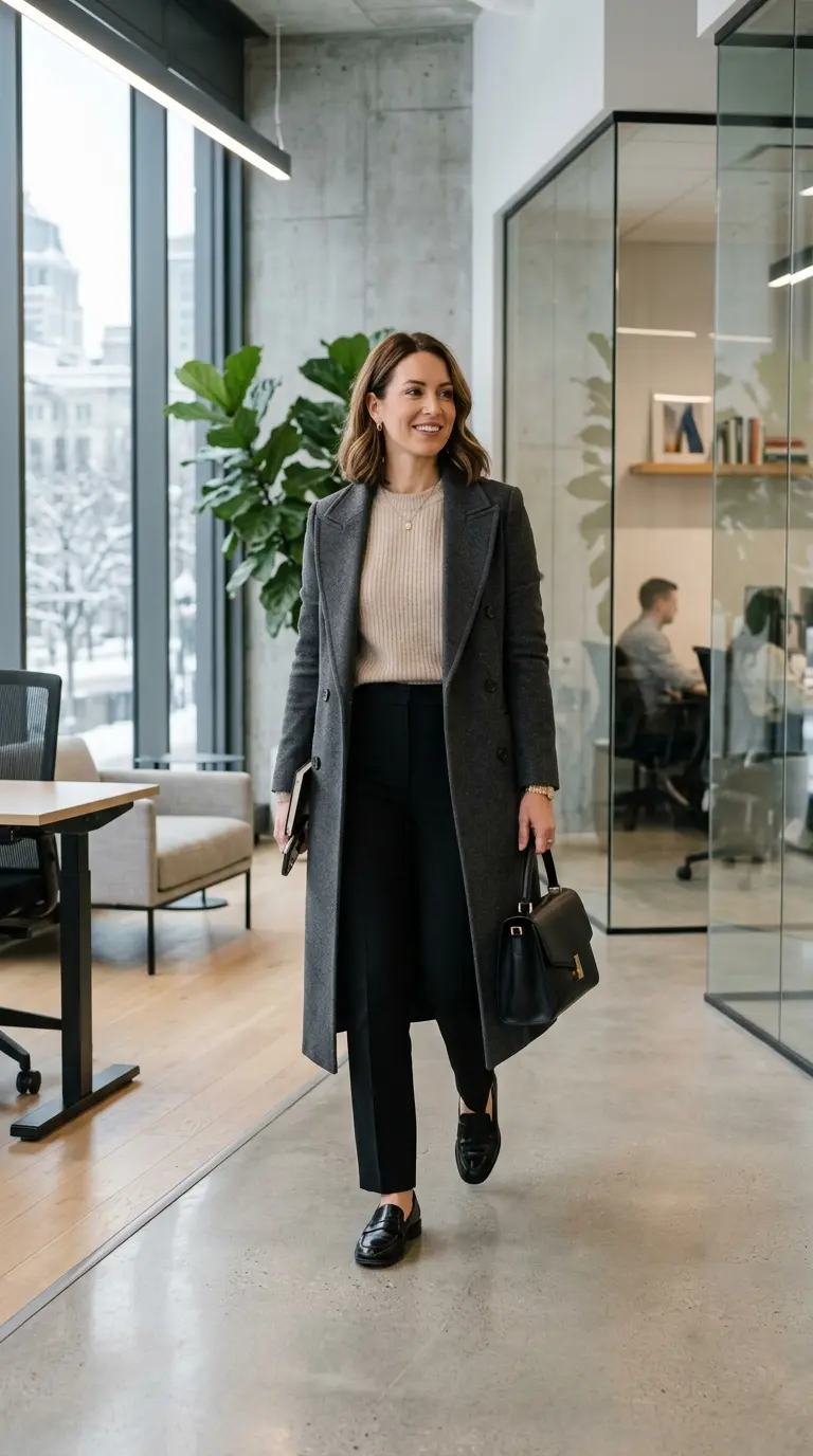 chic winter work outfits 304