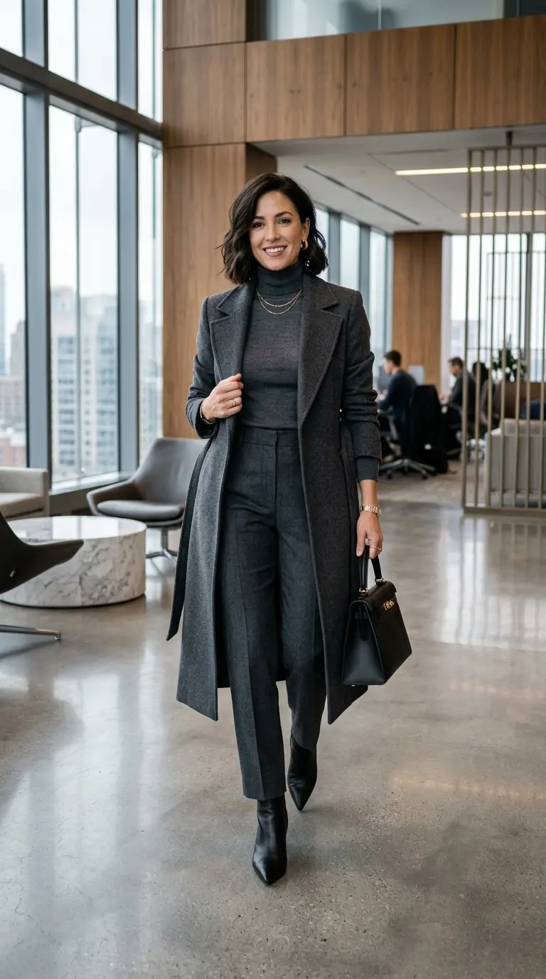 chic winter work outfits 310