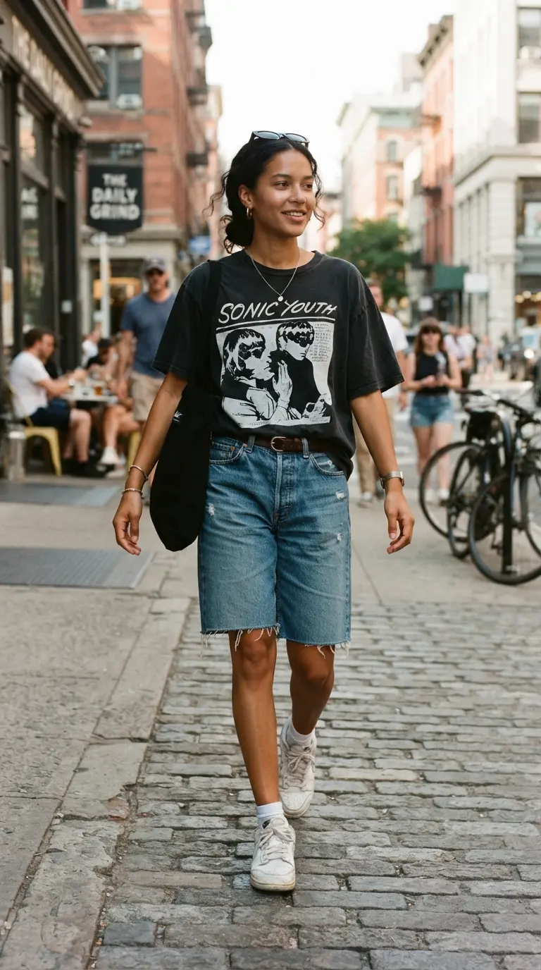 27 Jorts Outfits That Feel Effortless, Cool, and Genuinely Stylish 21 jorts outfits 696