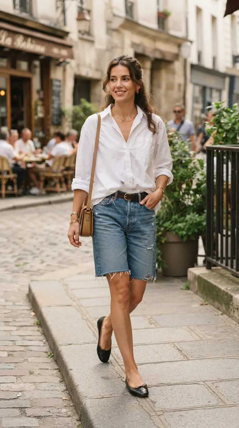 27 Jorts Outfits That Feel Effortless, Cool, and Genuinely Stylish 22 jorts outfits 697