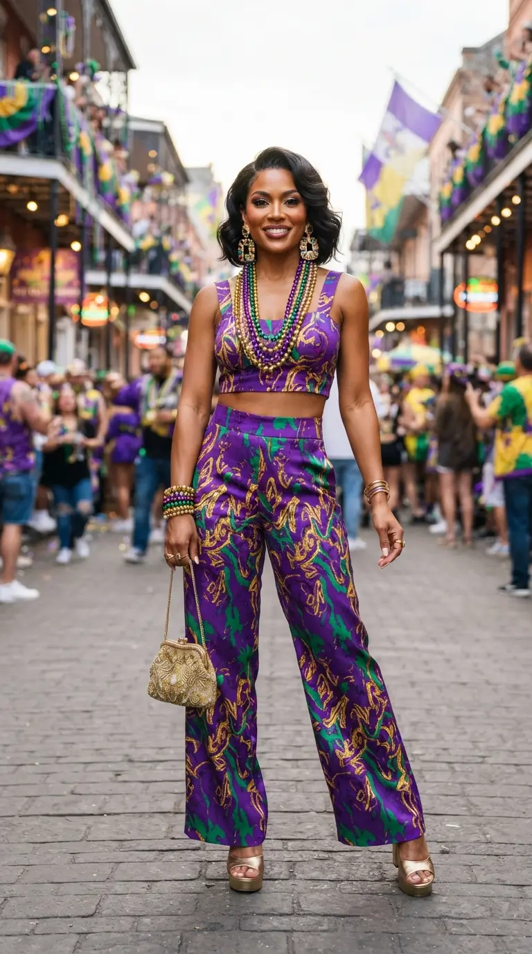 40 Mardi Gras Outfits That Are Fun, Festive, and Totally Party-Ready 22 mardi gras outfits 475