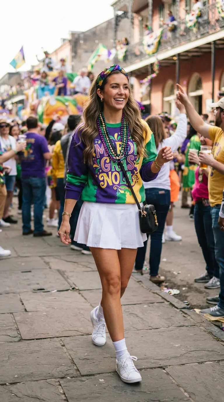 40 Mardi Gras Outfits That Are Fun, Festive, and Totally Party-Ready 27 mardi gras outfits 480