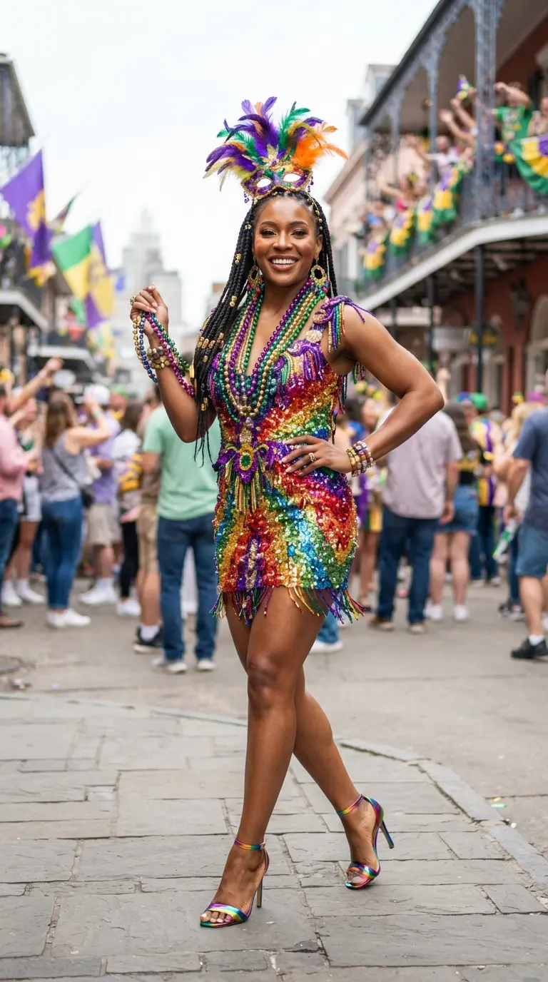 40 Mardi Gras Outfits That Are Fun, Festive, and Totally Party-Ready 33 mardi gras outfits 486