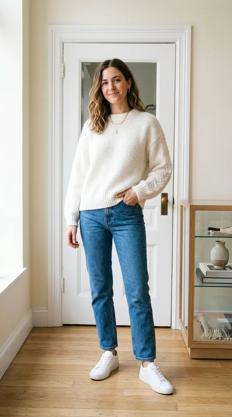 21 Sweater and Jeans Outfits That Look Cozy, Chic, and Effortlessly Stylish 16 sweater and jeans outfits 1823
