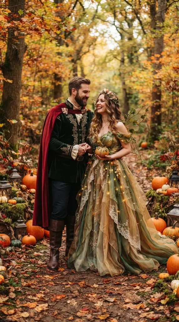 Adult couple in costume standing 202609071036