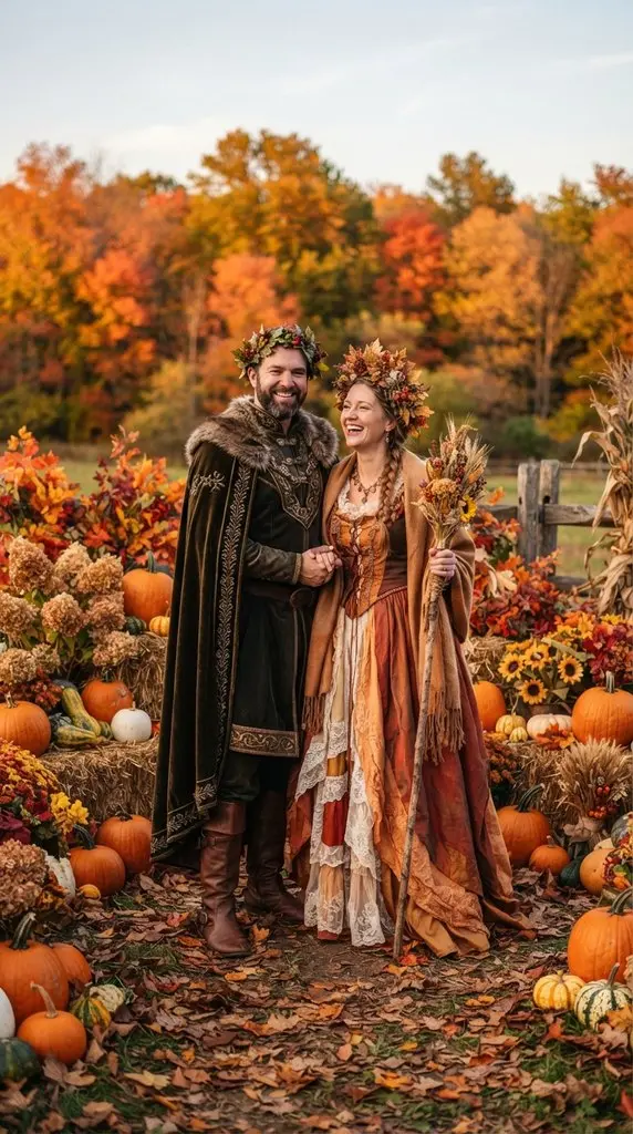 Couple dressed as autumn royalty 202609071035