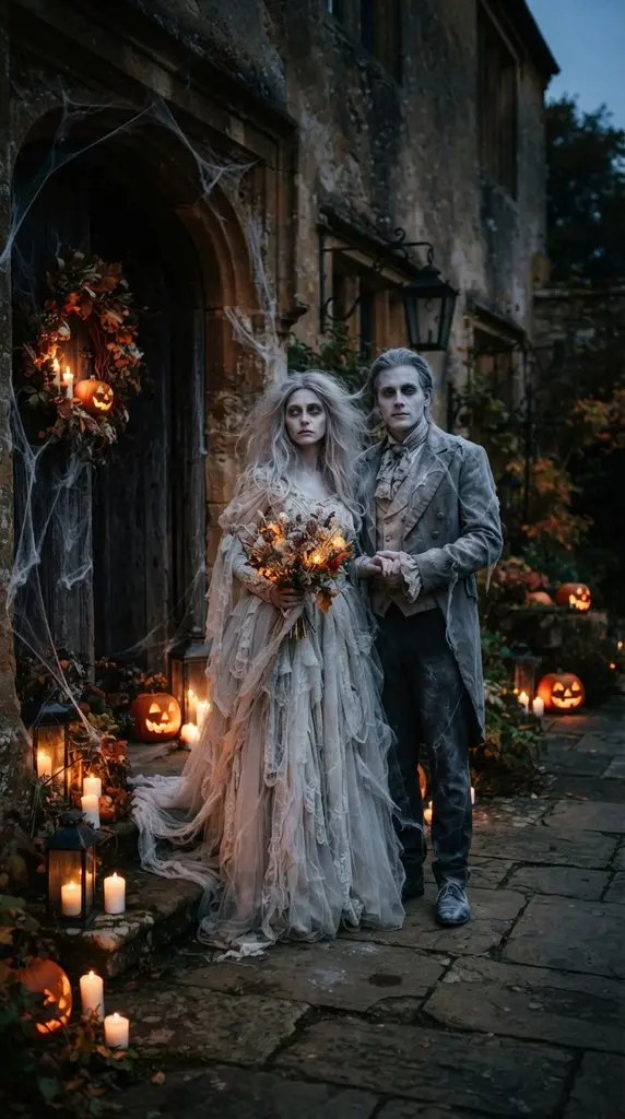 Couple dressed as ghost bride 202609071036