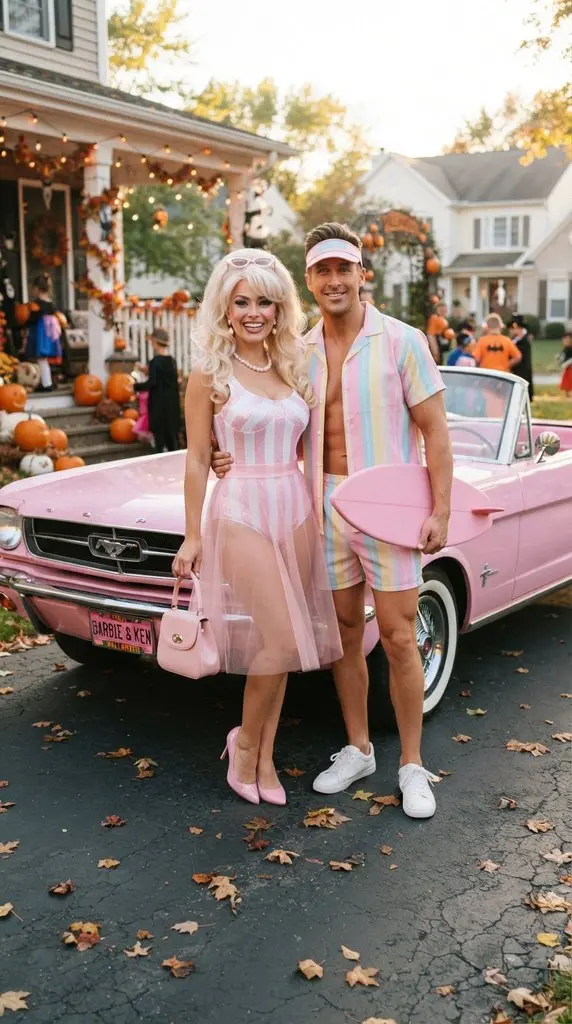Couple posing beside retro conve… 202609071035