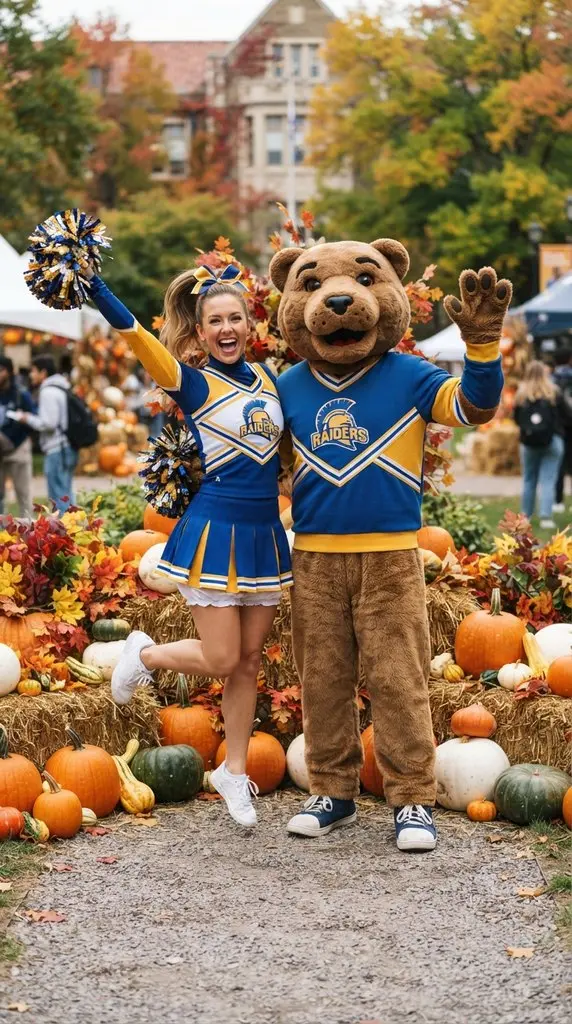 Couple posing in costumes with 202609071036