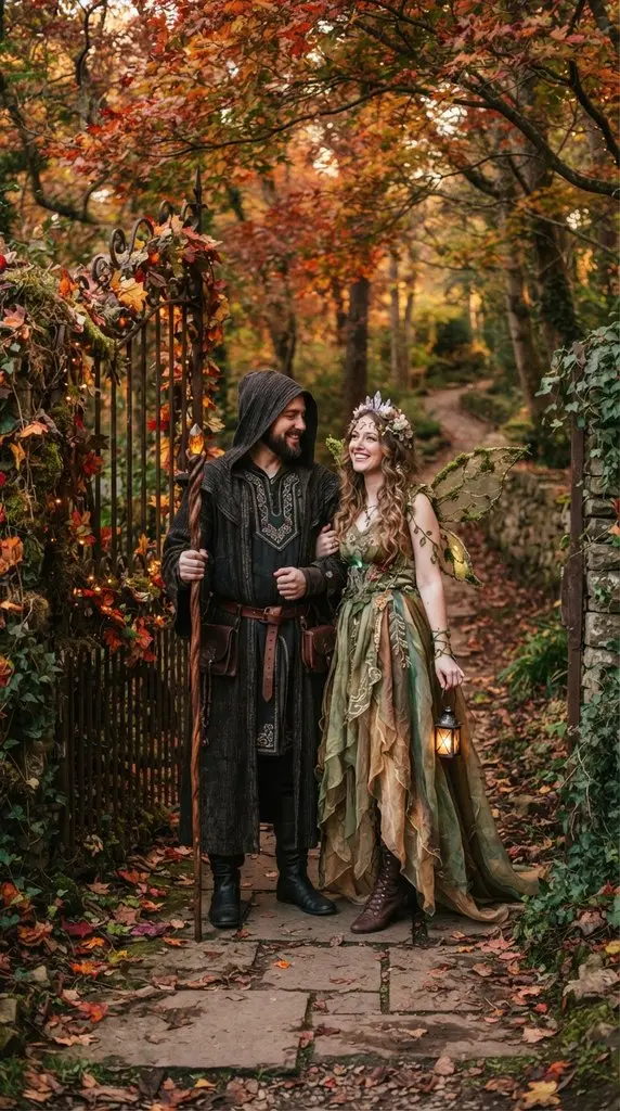 Couple posing in fantasy costumes 202609071035