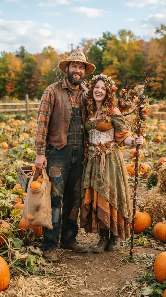 Couple posing in pumpkin patch 202609071035 2