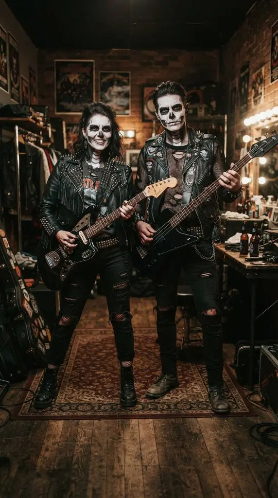 Couple posing in skeleton makeup 202609071036