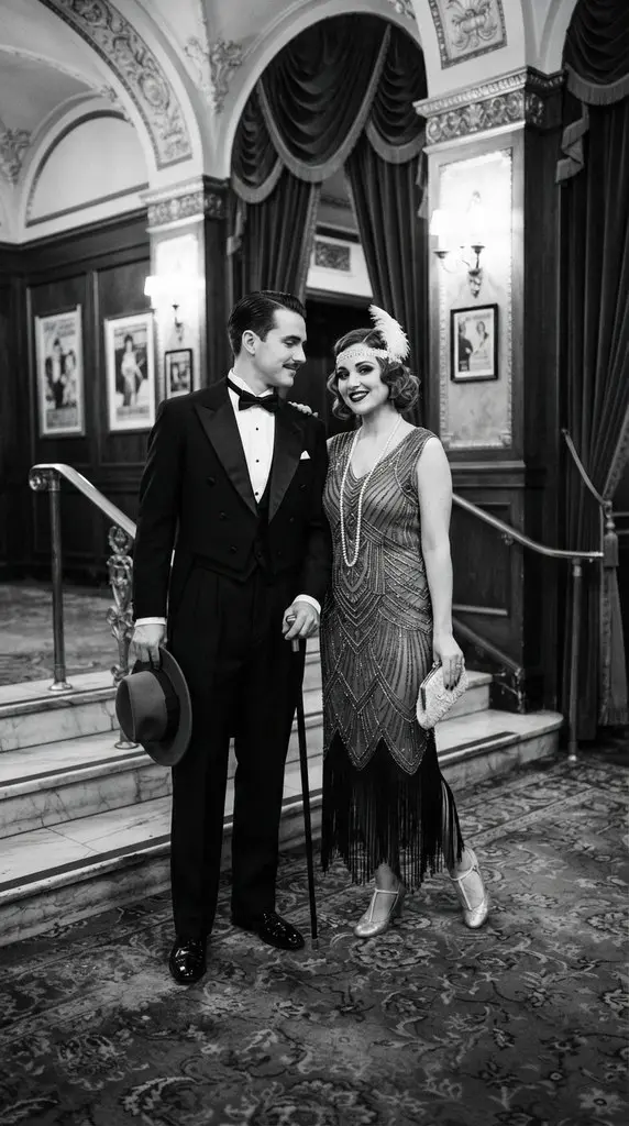 Couple posing in vintage clothing 202609071036