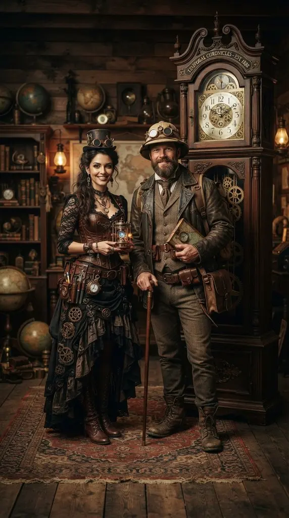 Couple standing beside antique c… 202609071036