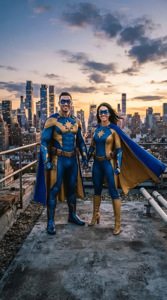 Couple wearing superhero costume… 202609071036