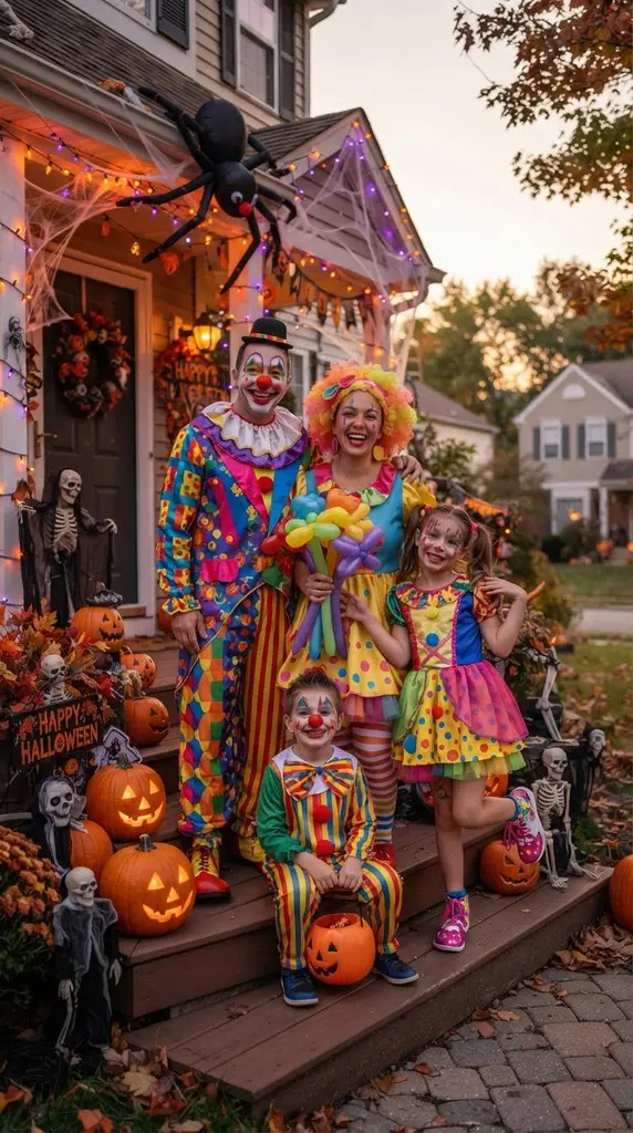Family dressed as clowns 202609071059