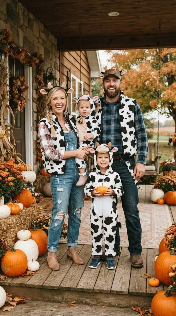 Family dressed as cows posing 202609071059