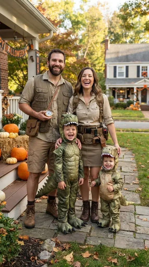 Family dressed as dinosaurs outd… 202609071259