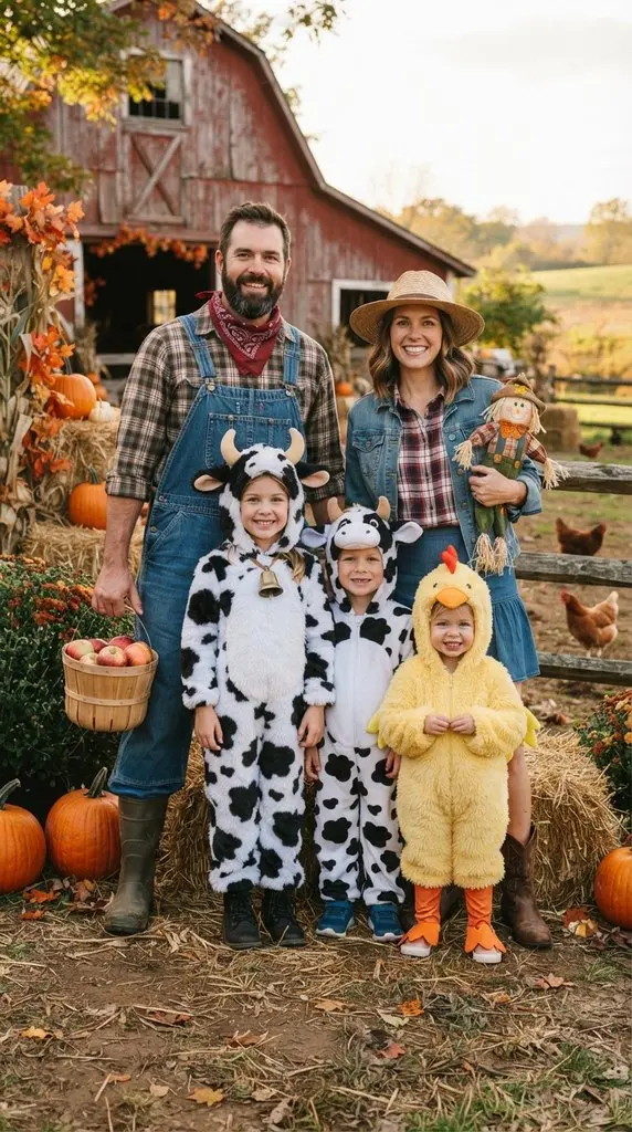 Family dressed as farm animals 202609071059