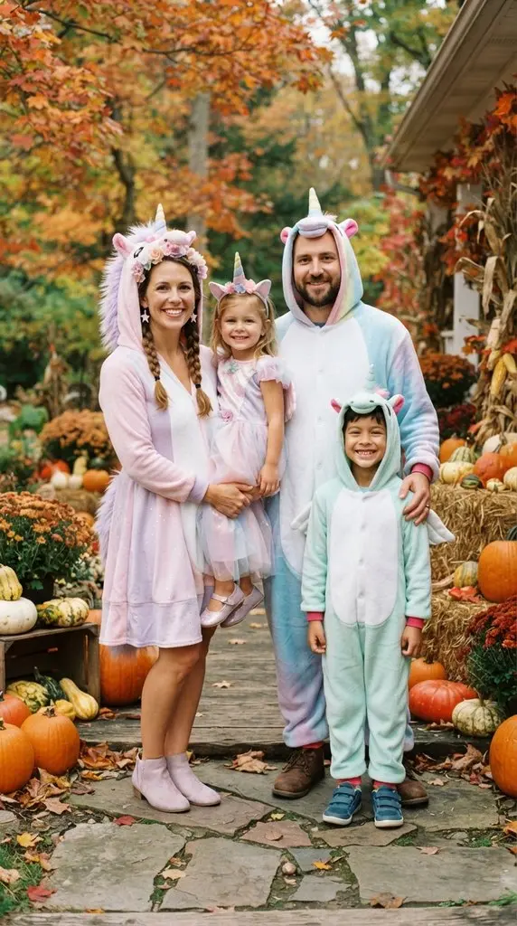 Family dressed as unicorns 202609071059