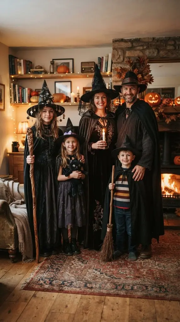 Family dressed as witches 202609071057