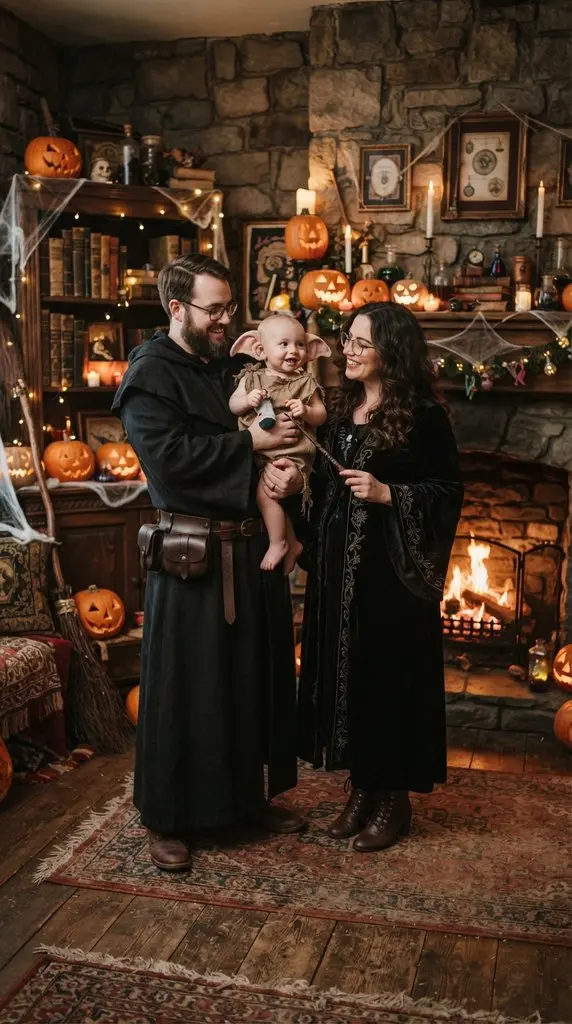 Family dressed as wizards 202609071258