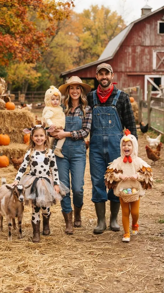 Family dressed in farm costumes 202609071059