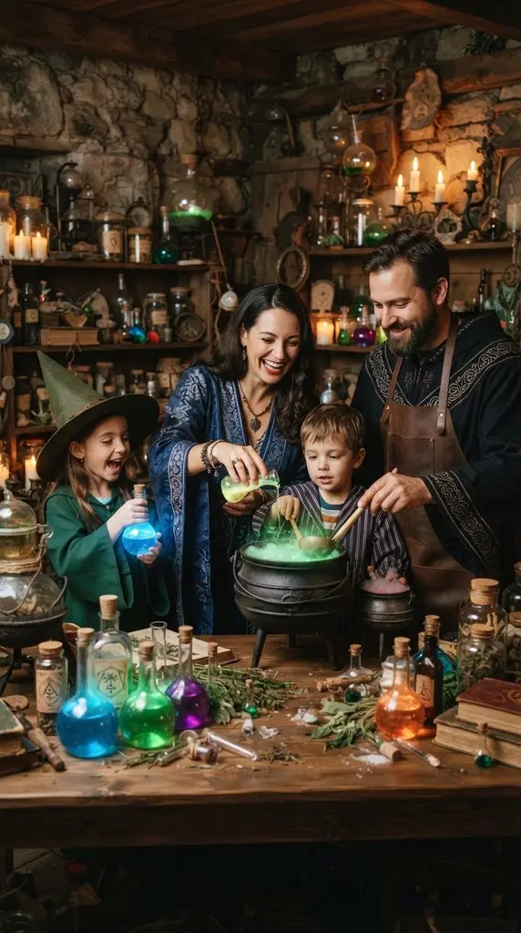 Family posing as potion makers 202609071059