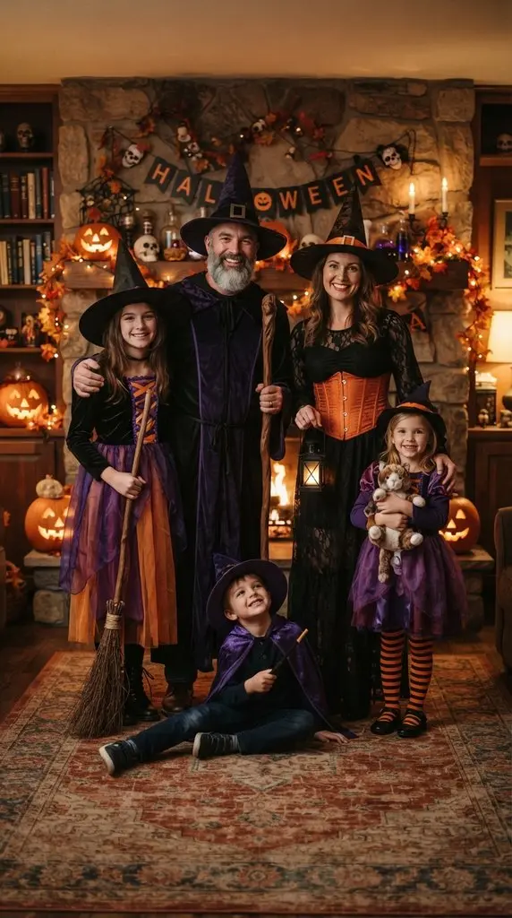 Family posing in Halloween costumes 202609071059 2