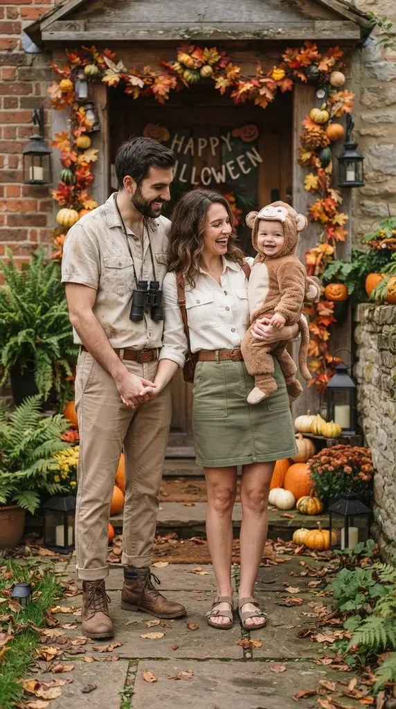 Family posing in Halloween costumes 202609071259
