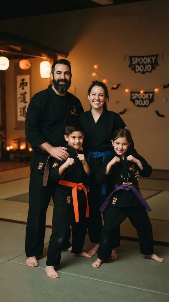 Family posing in martial arts 202609071258