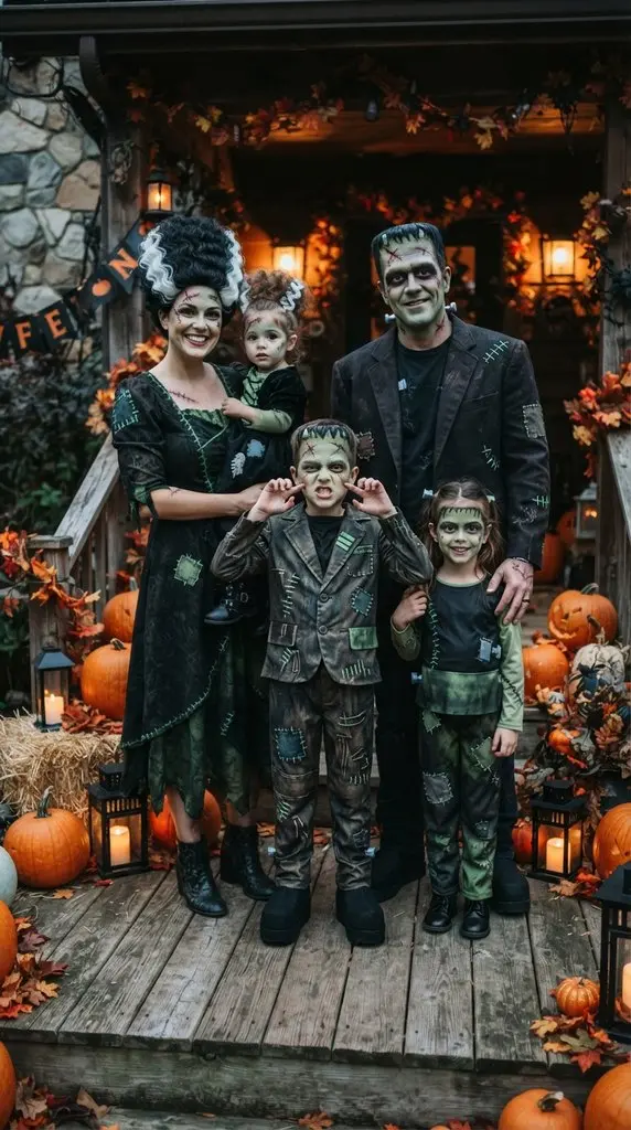 Family wearing Frankenstein Hall… 202609071058