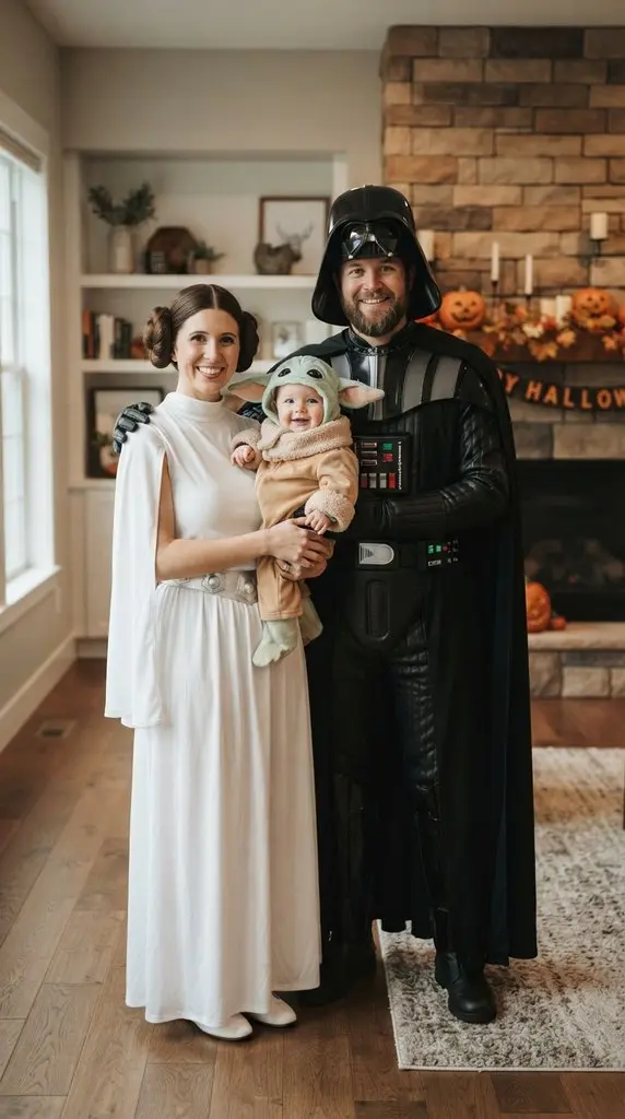 Family wearing Halloween costumes 202609071258