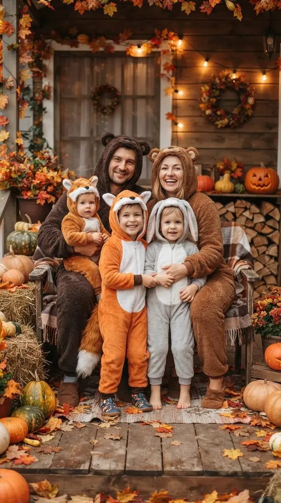 Family wearing animal costumes o… 202609071059