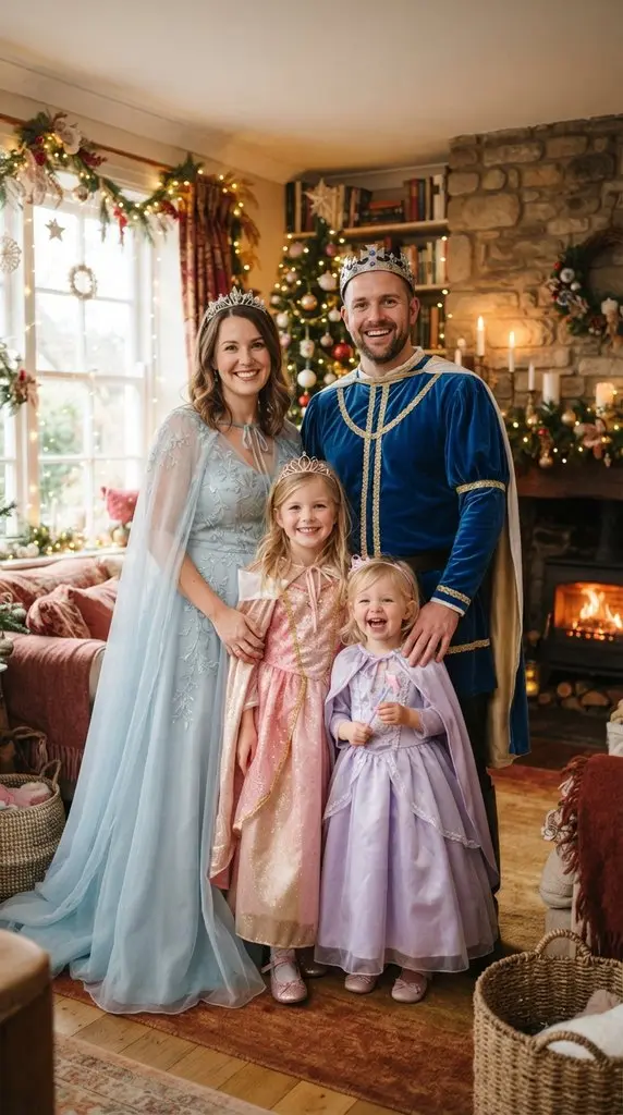 Family wearing fairytale costumes 202609071059