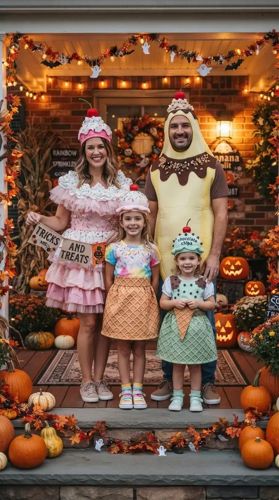 Family wearing ice cream costumes 202609071059