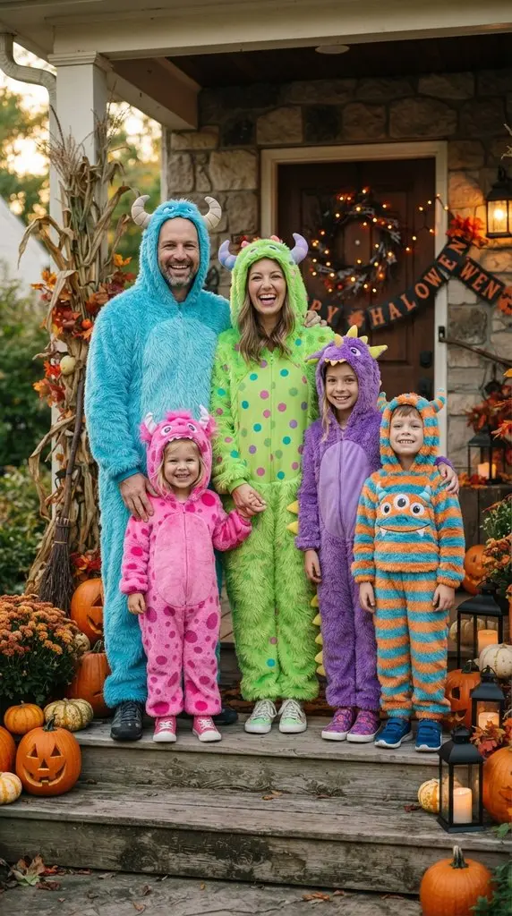 Family wearing monster costumes 202609071059