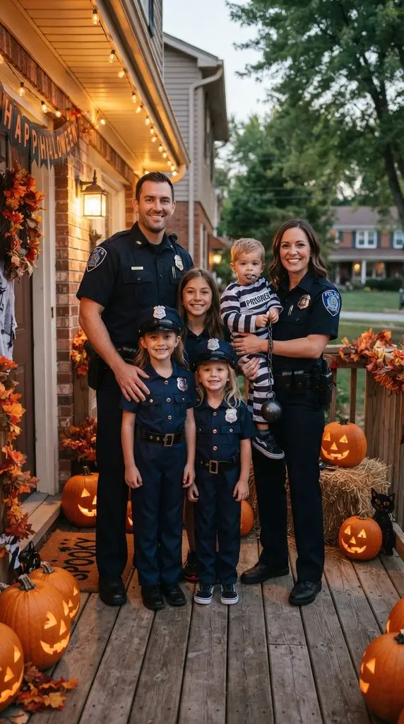 Family wearing police prisoner c… 202609071058