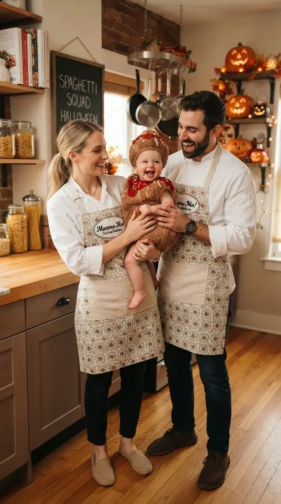 Family wearing spaghetti costumes 202609071259