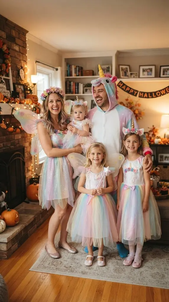Family wearing unicorn costumes 202609071057