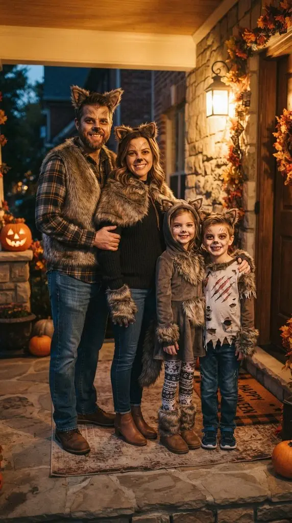 Family wearing werewolf Hallowee… 202609071058