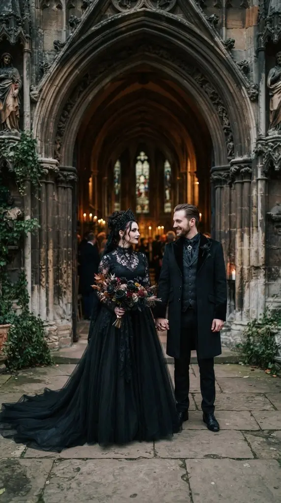 Gothic couple standing beneath d… 202609071036