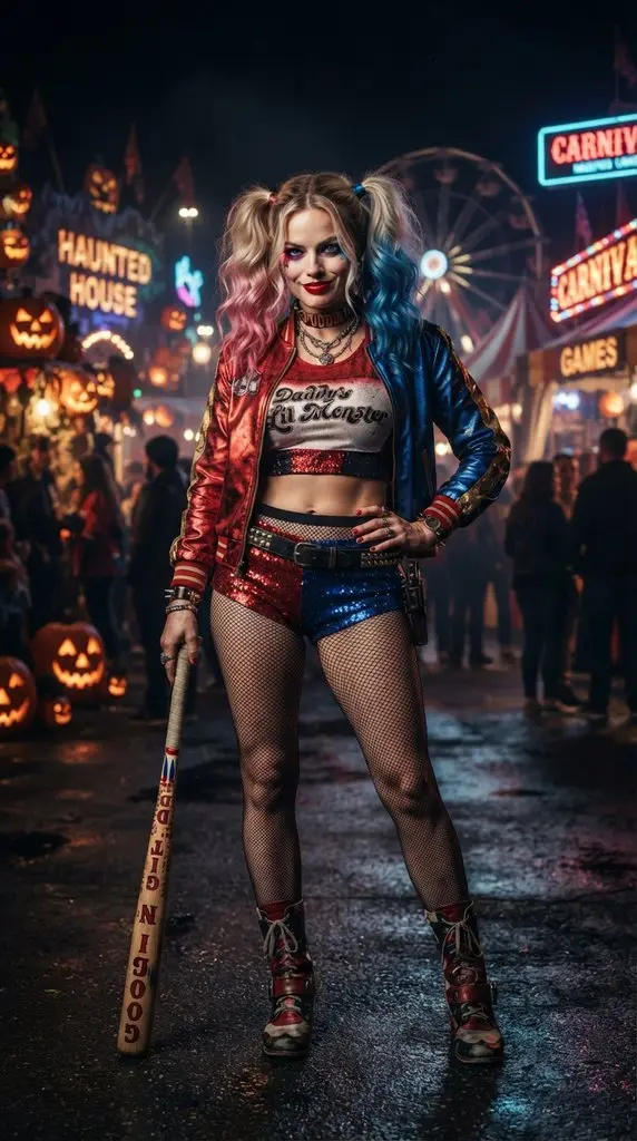 Woman posing in Halloween costume 202609071015