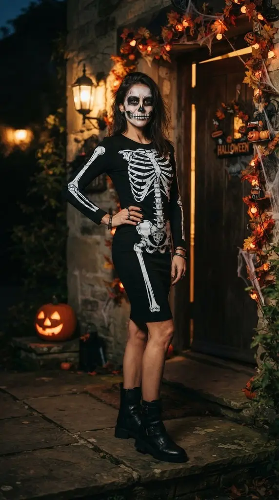 Woman posing in Halloween outfit 202609071015