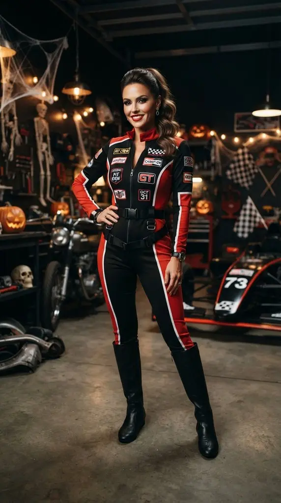 Woman posing in racing outfit 202609071015